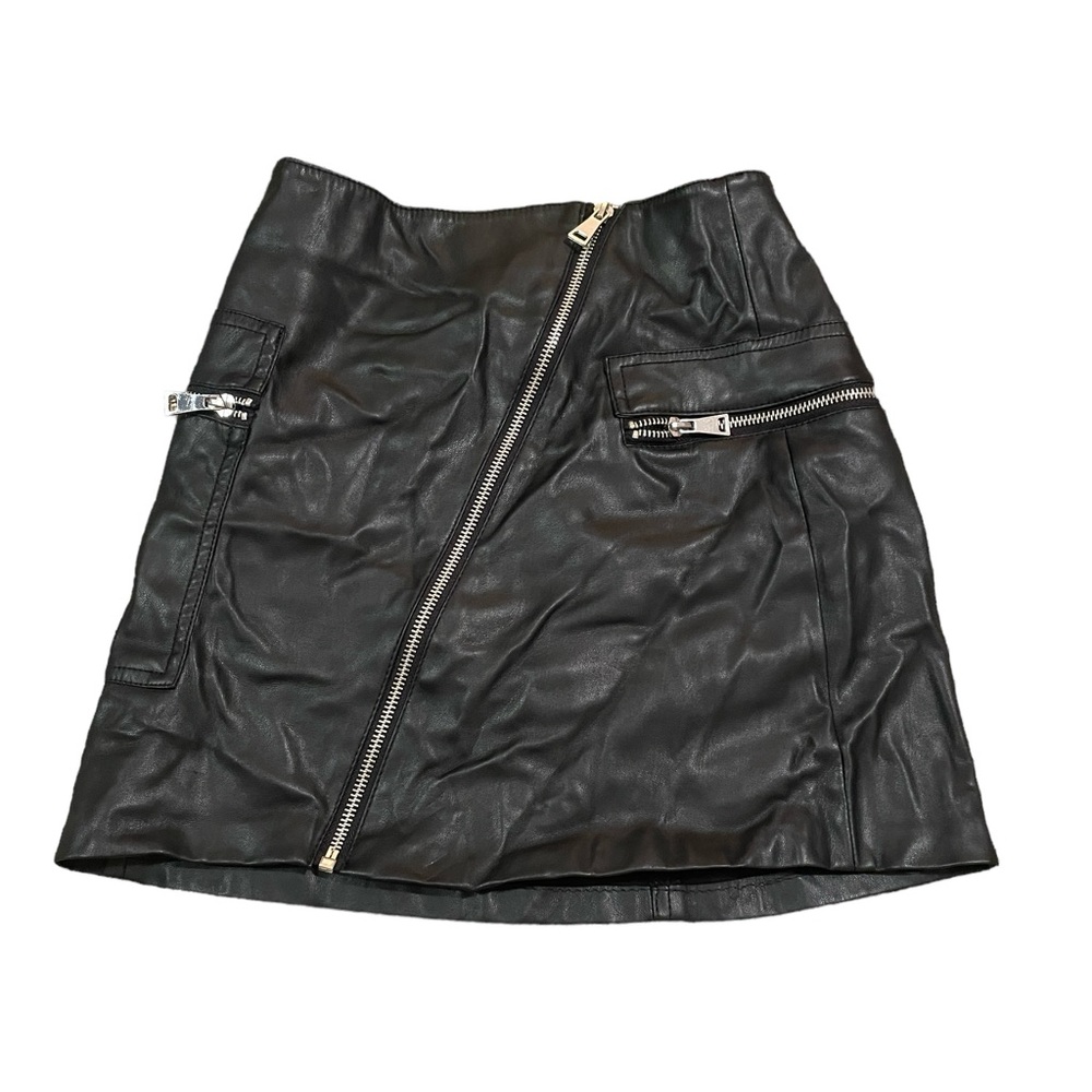 Leather mini skirt